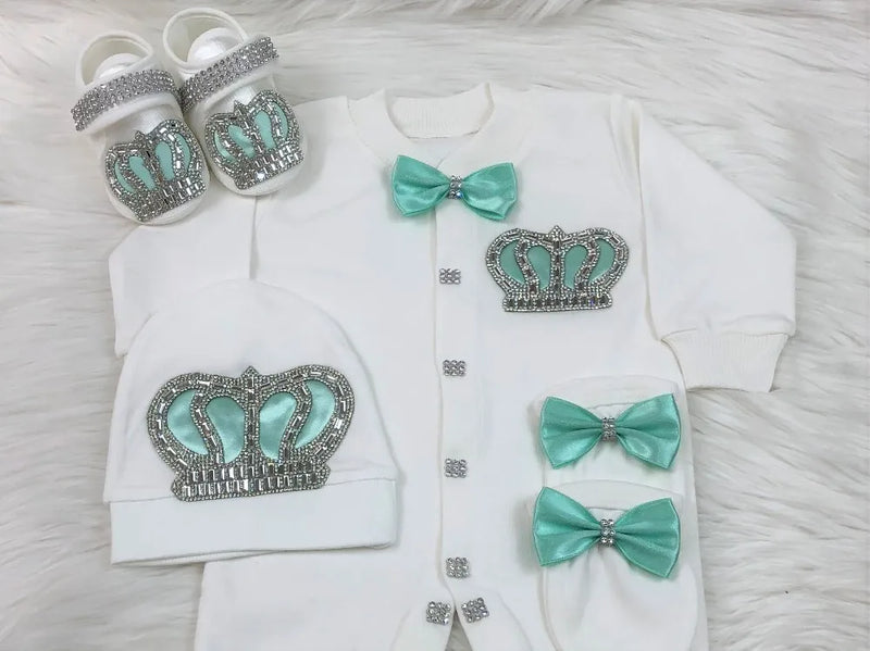 Luxurious  Baby Layette Set - Regal Tiffany Blue