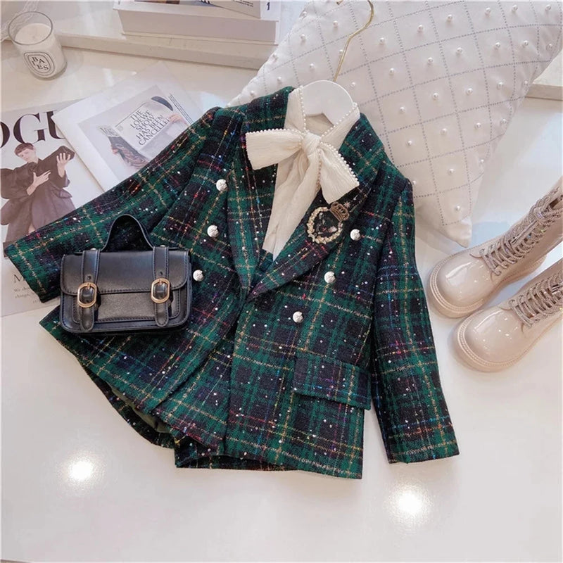 "Marella" Classic Plaid 2 PC Skirt Set