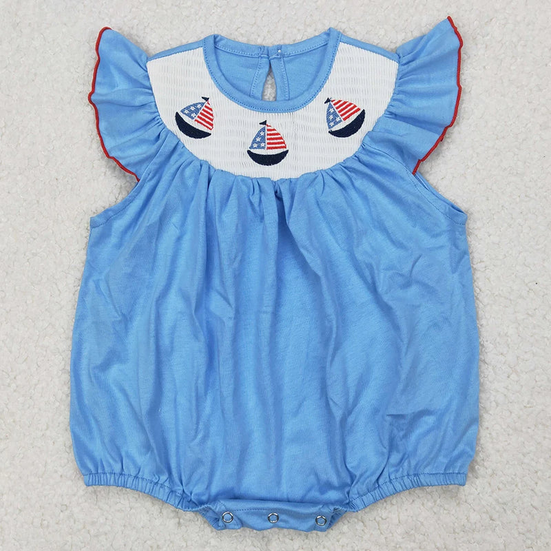 Patriotic Pretty-In-Print Rompers