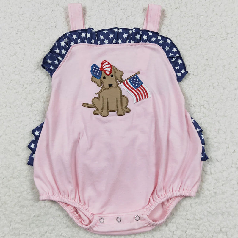 Patriotic Pretty-In-Print Rompers