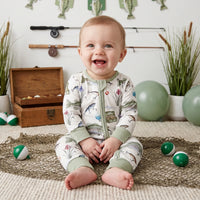 One Fish, Two Fish Zippered Cotton Romper