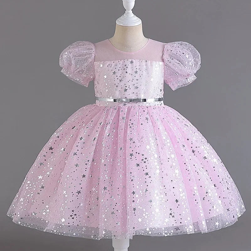 Tanya Chic Sparkly Party Dress with Puff Sleeves - 5 Elegant Colors - The Palm Beach Baby Estimated 12 - 20 Day Shipping