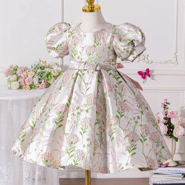 Danella Brocade Special Occasion Dress in 2 Elegant Colors - The Palm Beach Baby Estimated 12 -21 Day Shipping