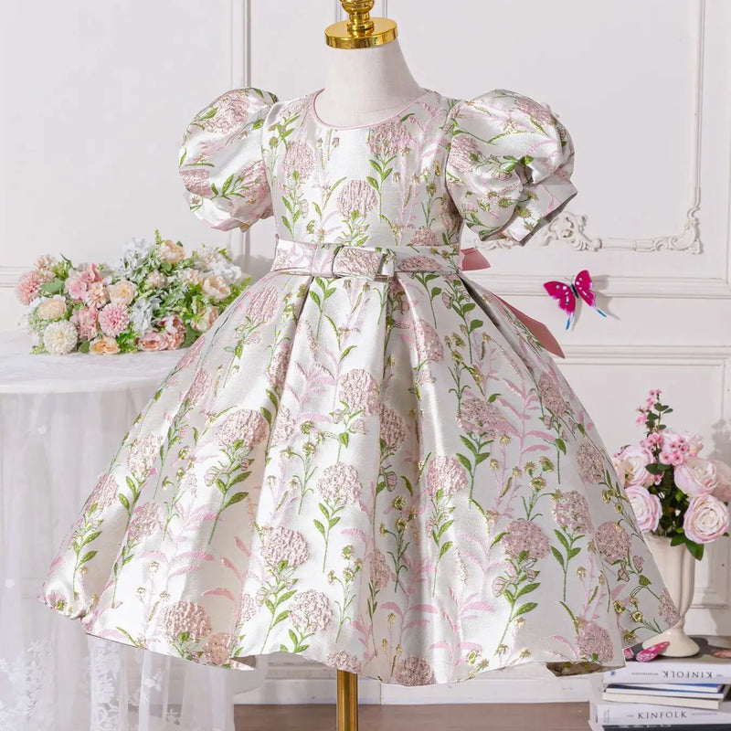 Danella Brocade Special Occasion Dress in 2 Elegant Colors - The Palm Beach Baby Estimated 12 -21 Day Shipping