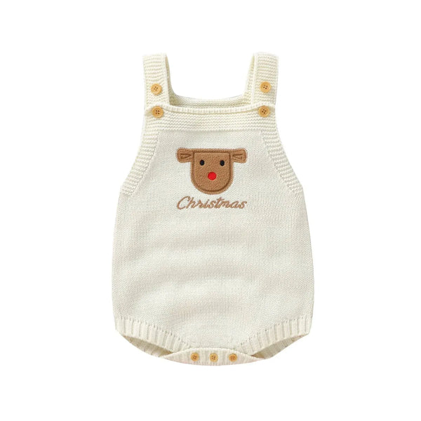 Happy Holidays Embroidered Knit Baby Bubble Overalls - The Palm Beach Baby