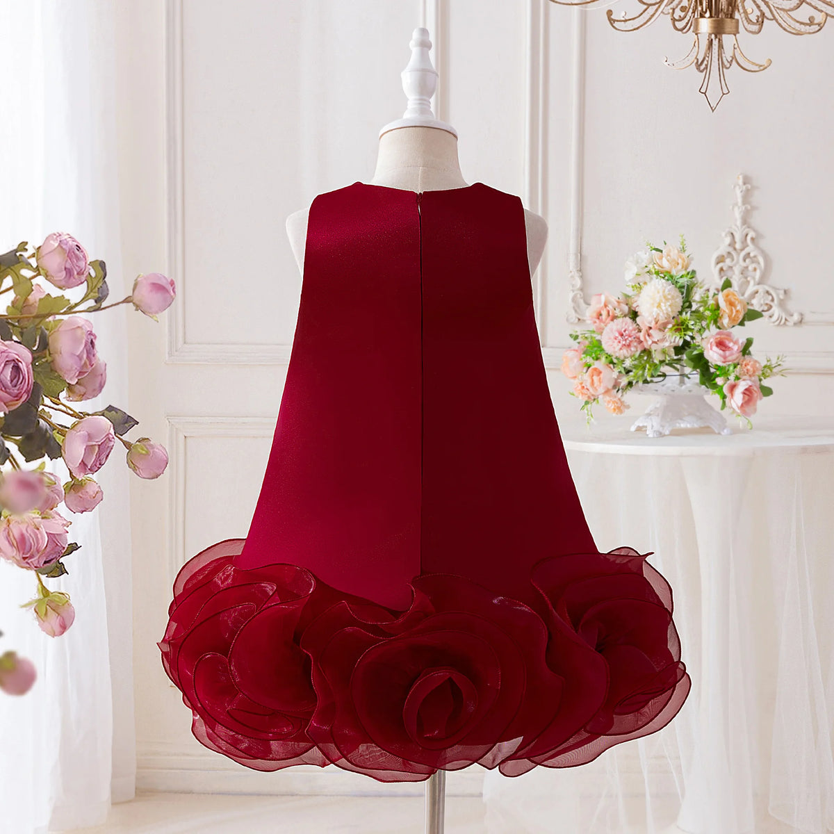 Marlana Elegant Tulle Rosettes Dress for Girls - 5 Color Options