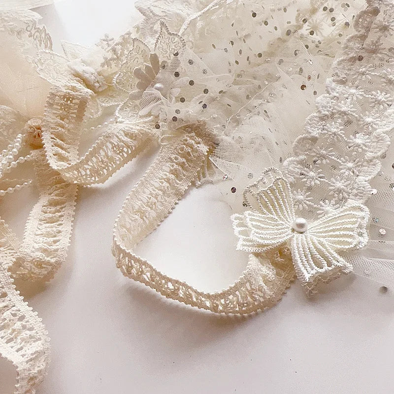 Lace Flowers Whimsical Elastic Headband: 9 Design Options