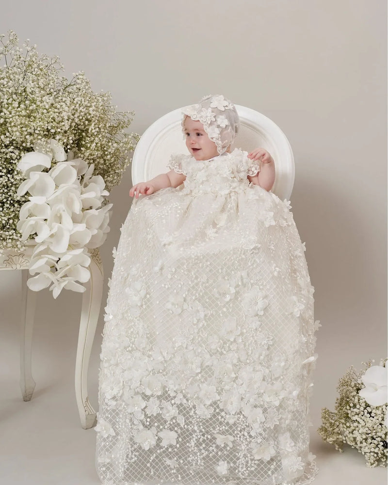 "Morgana" Special Occasion Floral Lace Gown - Babies and Toddlers