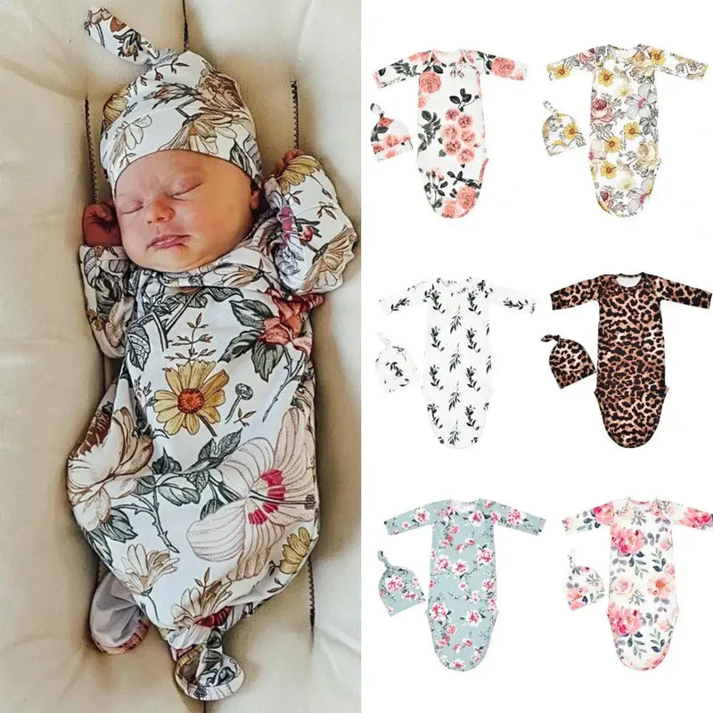 "Nature's  Baby" Infant's Anti-Kick Knotted Sleepwear Set