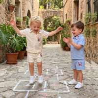 Patriotic Cutie Short Sleeve Shirt & Elastic Waistband Boys Shorts Set - The Palm Beach Baby Estimated 10 - 18 Day Delivery