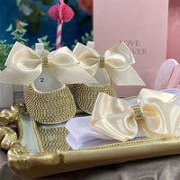 Baby Crystal Formal Shoes and Bow Set with Pink Bows - The Palm Beach Baby