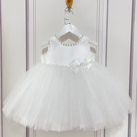 Lucy Elegant Pink Bow Ball Gown With Luxurious Tulle Skirt - The Palm Beach Baby 28 -30 Day Shipping