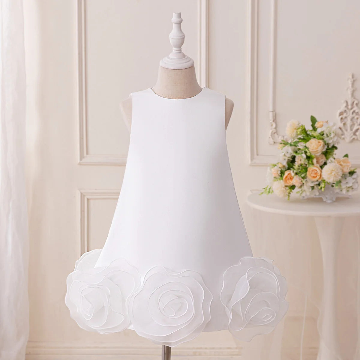 Marlana Elegant Tulle Rosettes Dress for Girls - 5 Color Options