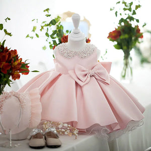 Emery Little Girls Occasion Dress With Faux Pearl Collar - The Palm Beach Baby Estimated 14 - 23 Day Shipping