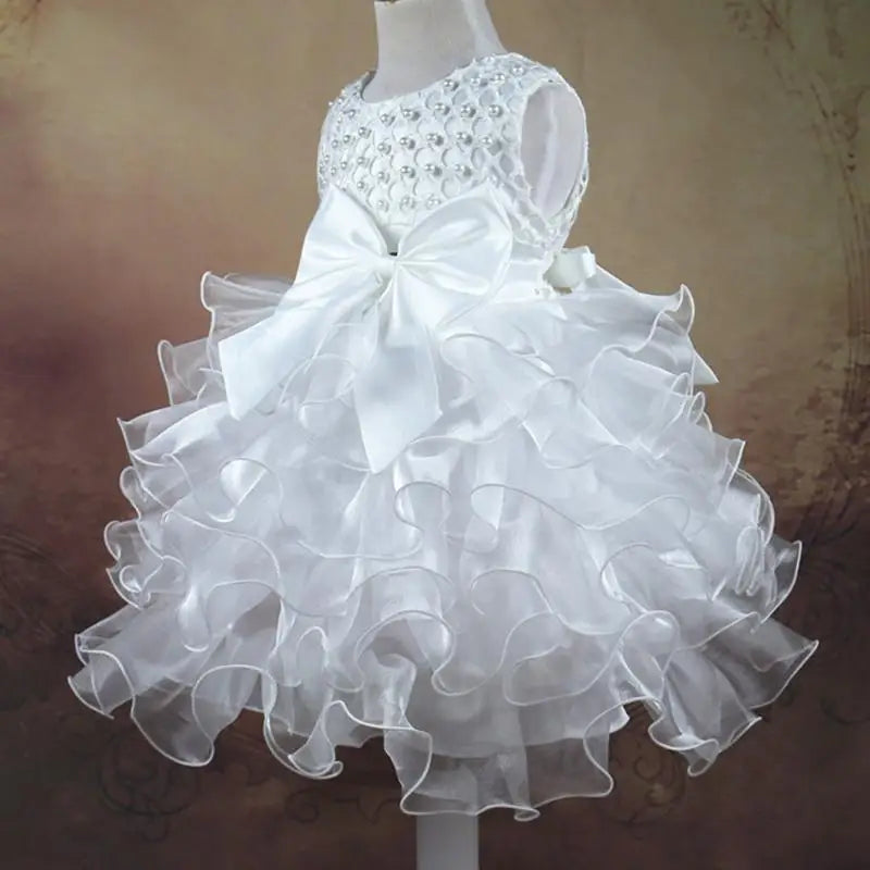 Magdeline Elegant Beaded Special Occasion Dress with Bow - 4 Color Options