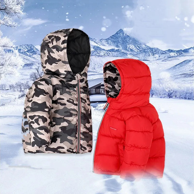 Toasty-Warm Reversible Hooded Boy's Jacket