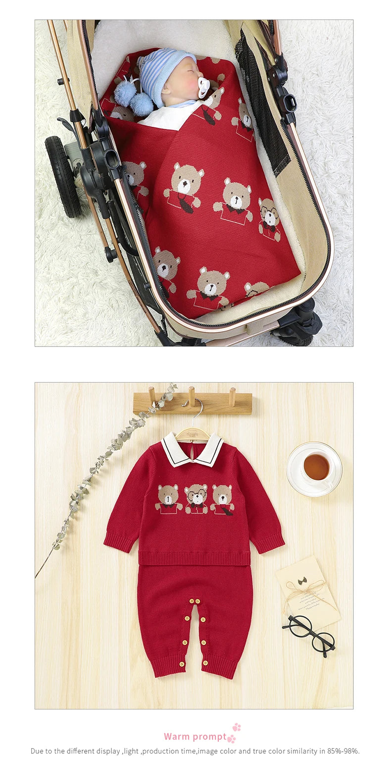 "Beary Cute" Knit Romper And/Or Blanket