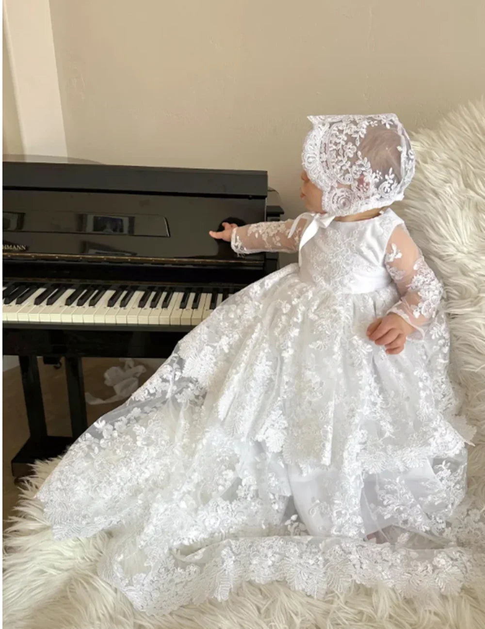 Margaret-Ann Heirloom Lace Baby Gown - 3 Mos-14 Yrs