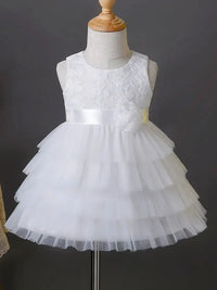 Lace and Tiers White Tulle Special Occasion Dress - The Palm Beach Baby Estimated 12 -19 Day Shipping