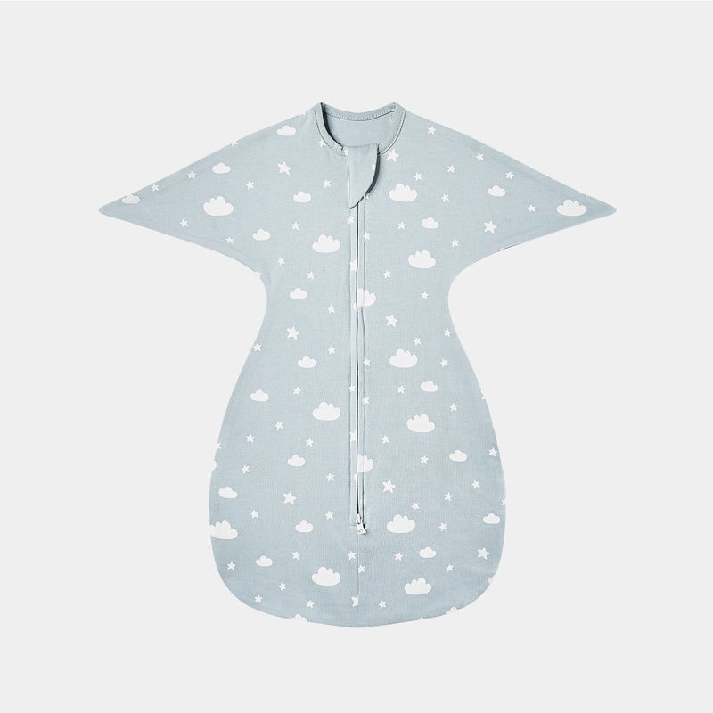 Sleepytime Anti-Kick Infant Sleep Sacks in light blue with cloud design, perfect for keeping babies cozy and secure.