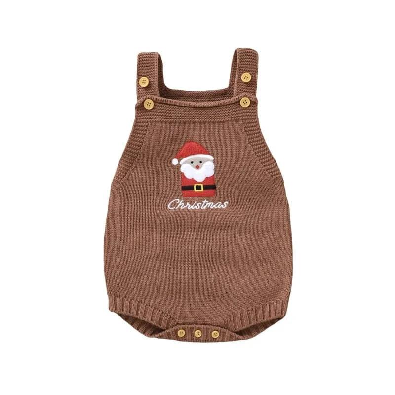 Happy Holidays Embroidered Knit Baby Bubble Overalls - The Palm Beach Baby