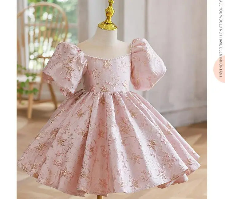 Suzette Elegant Palm Beach Pink Brocade Dress for Little Girls - The Palm Beach Baby Estimated 15 - 20 Shipping