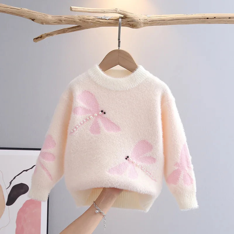 Firefly Kisses Children's Pullover - Palm Beach Pink or Wentworth White