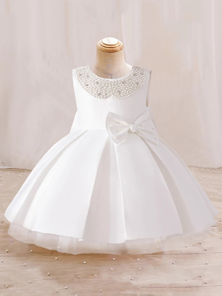 "Laurianna" Beaded Special Occasion Dress -White