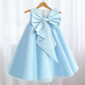 Elegant Sari Sleeveless Girls Party Dress With Big Bow - 7 Colors - The Palm Beach Baby Estimated 12 -21 Day Shipping