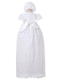 Zoey Elegant Lace Special Occasion Gown With Matching Hat - The Palm Beach Baby