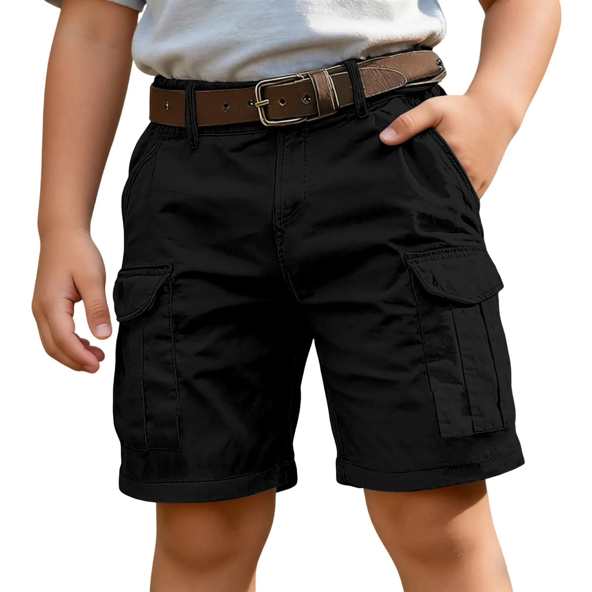 Kids Cotton Cargo Shorts Multi-Pocket - 6 Color Options