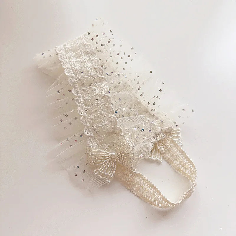 Lace Flowers Whimsical Elastic Headband: 9 Design Options