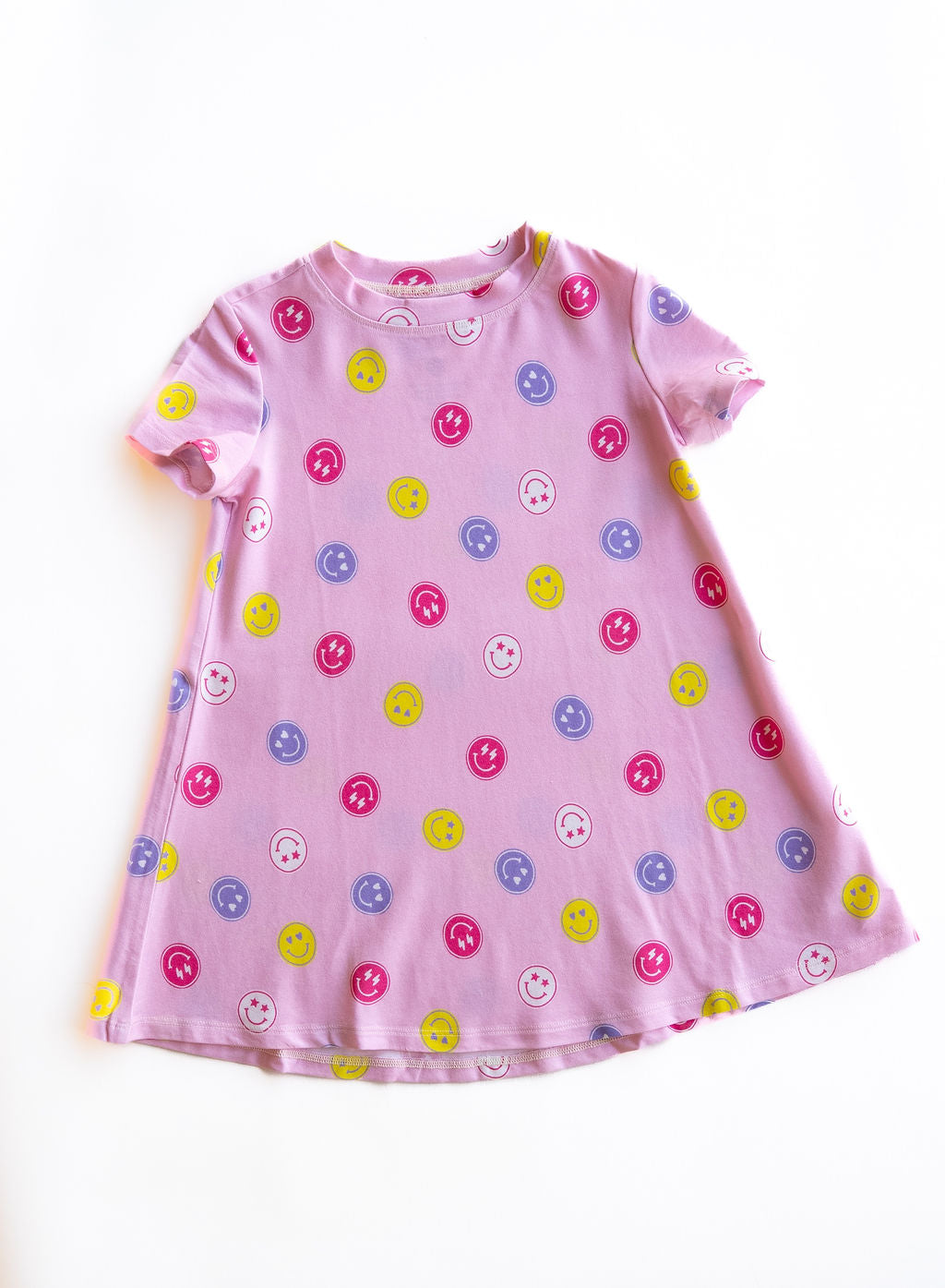 Pink Smiles  - Fun Casual Girls Dress - A-Line Comfortable - The Palm Beach Baby Lovey&Grink