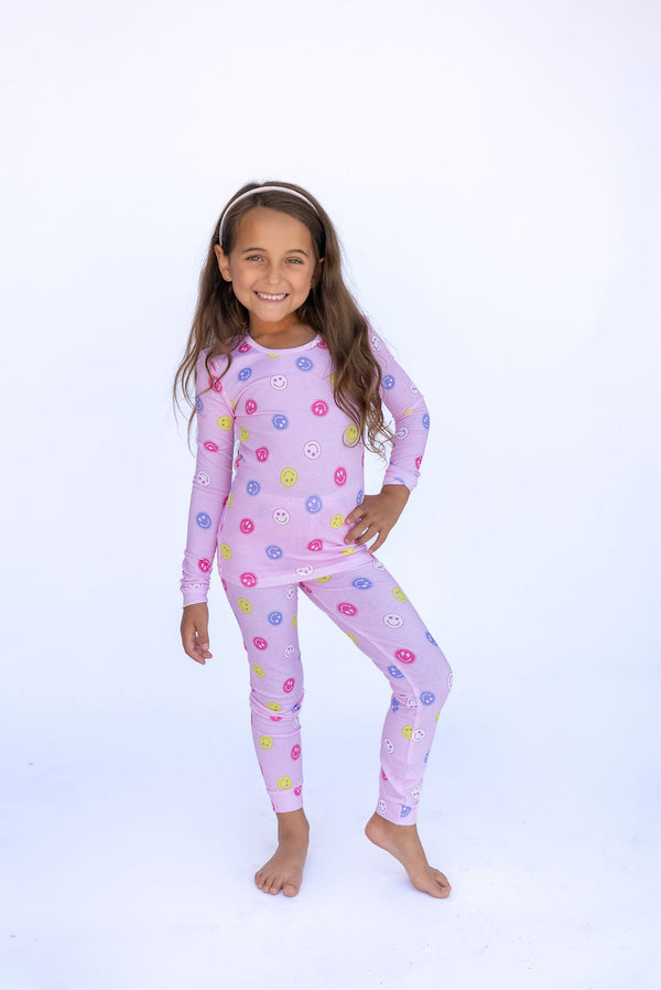 Pink Smiles Childrens Pajamas Set - The Palm Beach Baby Lovey&Grink