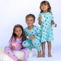 Blue Smiles Childrens Pajamas Set -12mos-10yrs - The Palm Beach Baby Lovey&Grink
