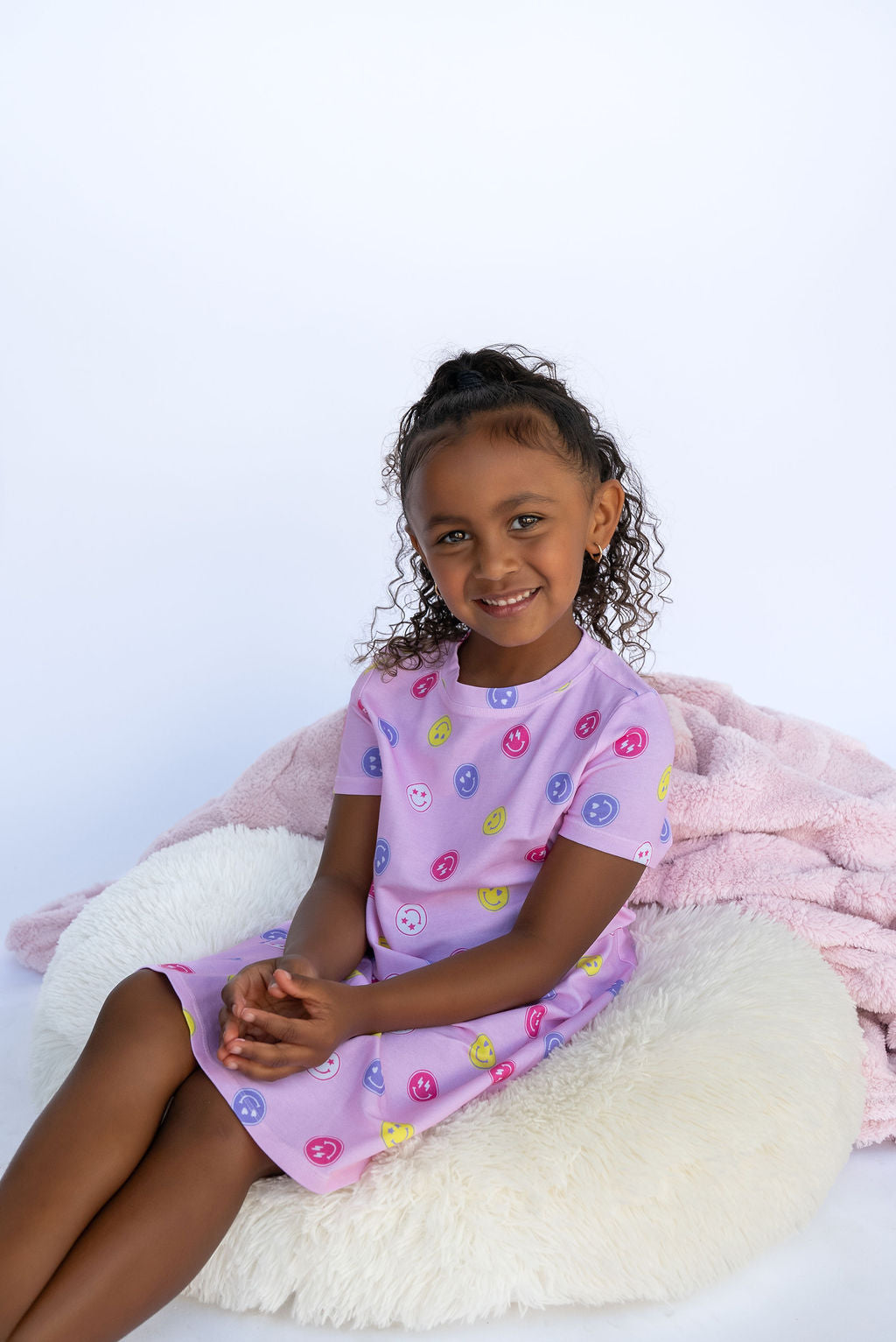 Pink Smiles  - Fun Casual Girls Dress - A-Line Comfortable - The Palm Beach Baby Lovey&Grink