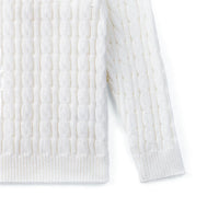 Classic Cable Knit Baby Sweater in White