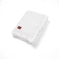 Heirloom Lace Knit Baby Blanket in White, 100% cotton with lace edge for newborns.