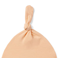 Baby Knotted Cap in Peach Fuzz