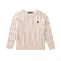 Classic Cable Knit Baby Sweater in Beige