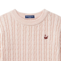 Classic Cable Knit Baby Sweater in Beige