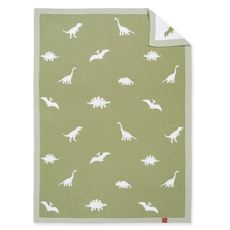 Dinosaur Jacquard Knit Baby Blanket - The Palm Beach Baby