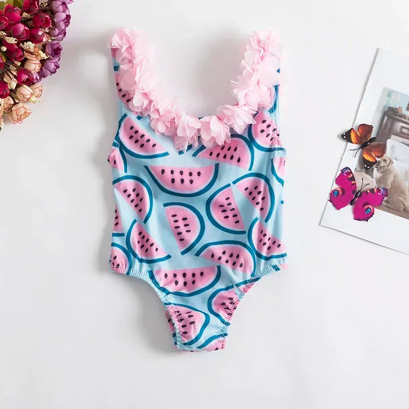 "Watermelon Baby" Little Girls Swimsuit