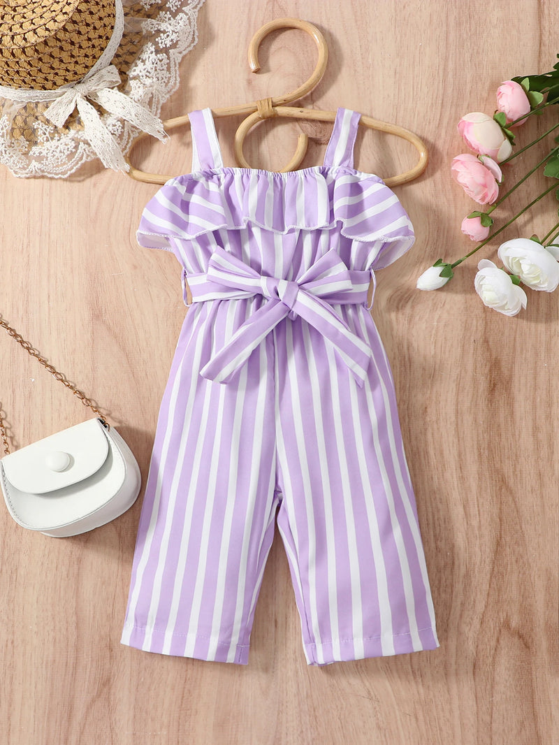 "Purple Sweetie" Striped Romper Jumpsuit