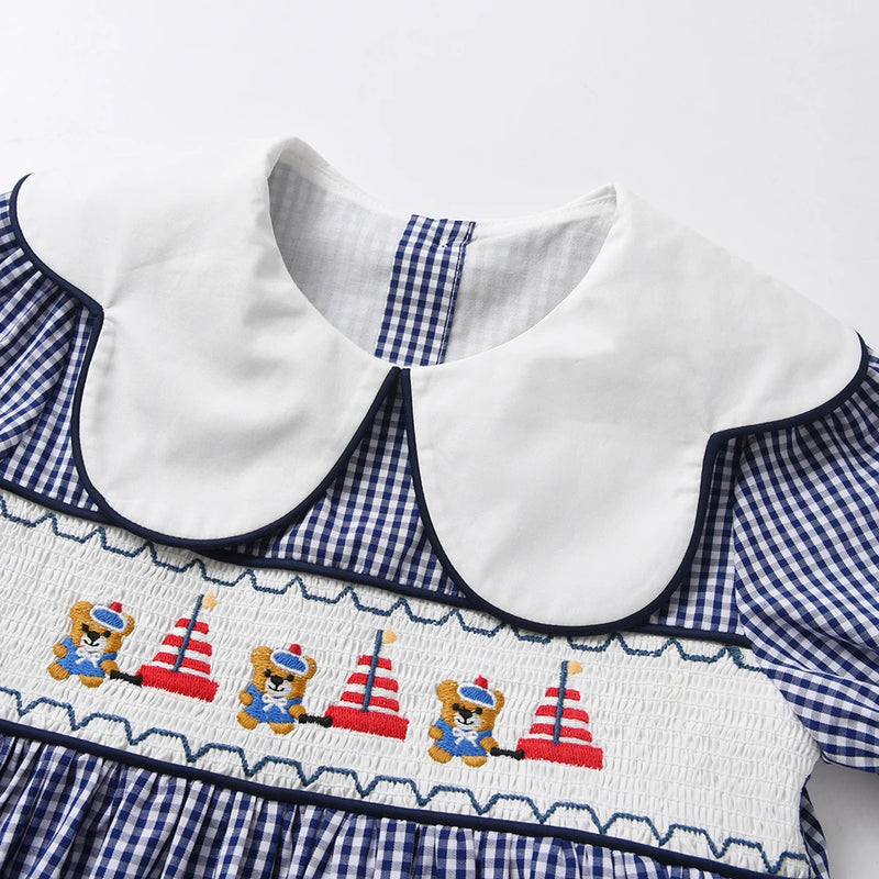"Teddy" Sailor"  Embroidered Dress