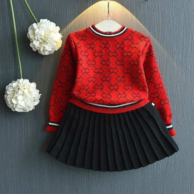 "Morgan" Classic Knit Skirt Set