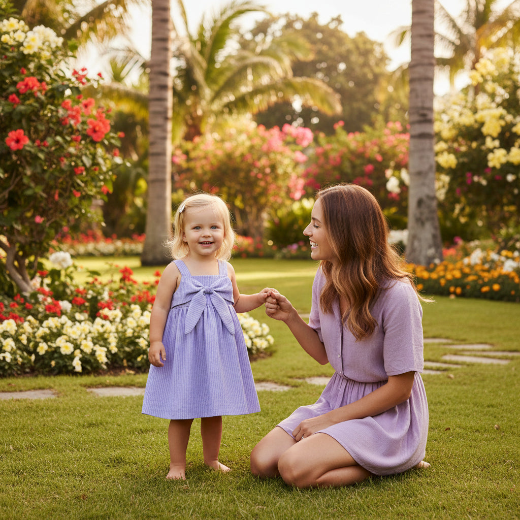 Violet' Adorable Bow A-Line Toddler Summer Dress – The Palm Beach Baby