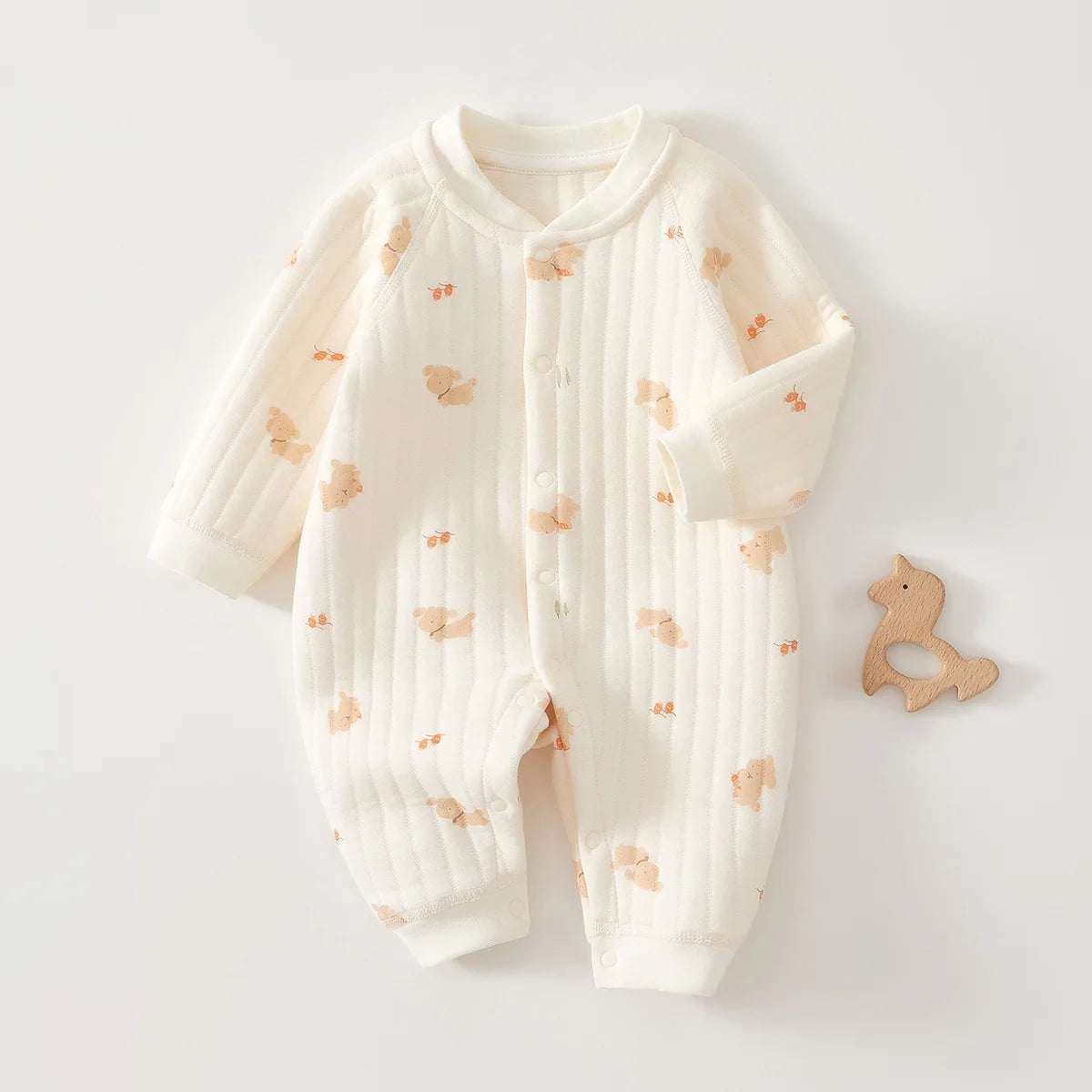 My Little Bear Quilted Cozy Warm  Baby Romper