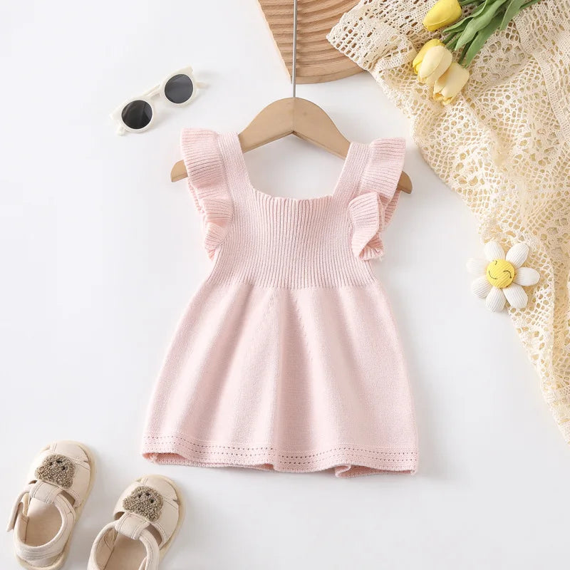 "Brie" Pastel Knit Dress Pinafore - 2 Colors
