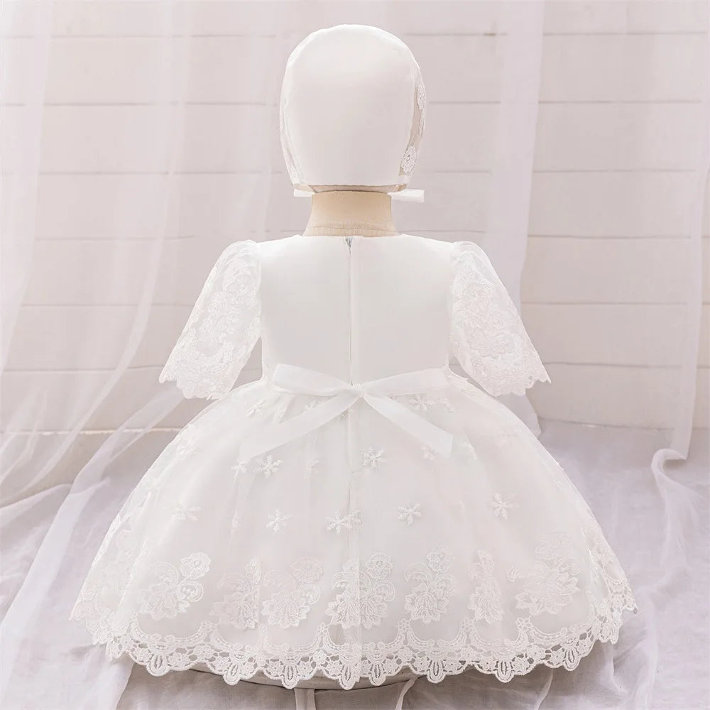 Emma-Marie Lace Baby Dress with Matching Hat for Special Occasion - The Palm Beach Baby Estimated 12 - 20 Day Shipping